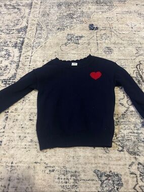GAP Navy Crewneck Sweater with Red Heart Patch